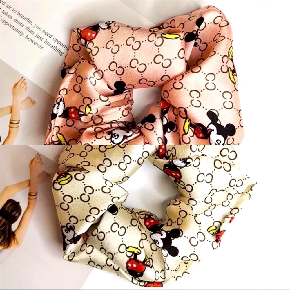 (10) Mickey Mouse Hair Scrunchies